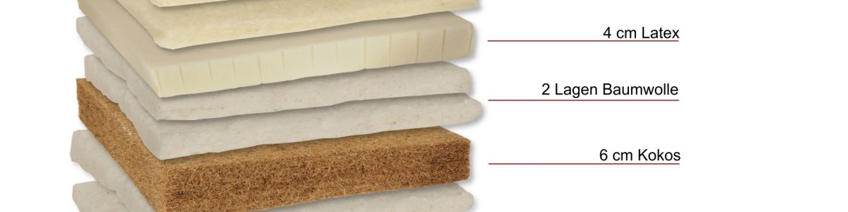 Naturmatratze mit Futon Optik aus Naturmaterialien